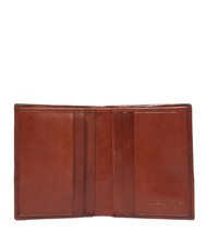 THE BRIDGE DAMIANO Portofel din piele pentru carduri Maro / Ruteniu - Portofele bărbați - 2