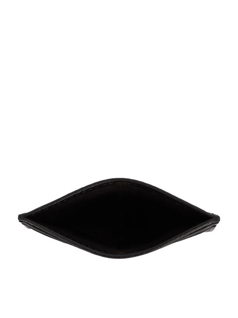 TH CORP Suport plat pentru card din piele negru - Portofele bărbați
