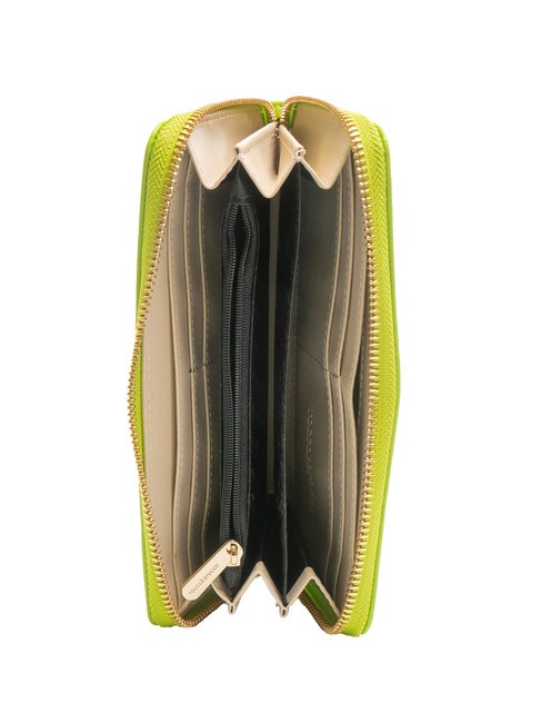 GAIA Fermoar mare în jurul portofelului verde - Portofele femei
