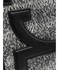 ROCCOBAROCCO ICONIC WOOL Geantă tote cu curea de umăr negru/alb - Genți femei - 3