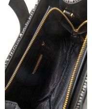 ROCCOBAROCCO ICONIC WOOL Geantă tote cu curea de umăr negru/alb - Genți femei - 4