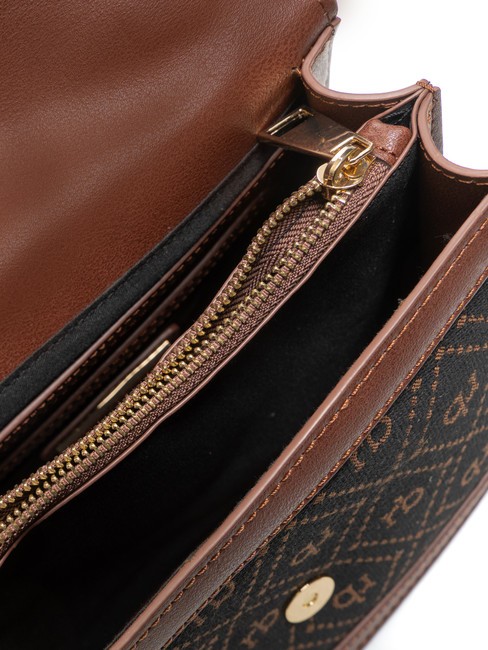 FRIDA Geanta ghiozdan din material jacquard ciocolată - Genți femei