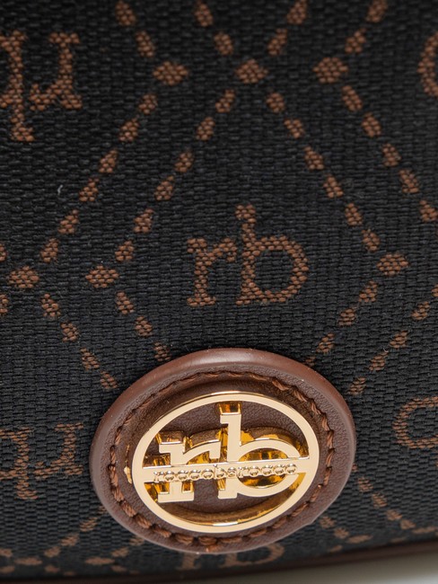 FRIDA Geantă hobo din țesătură jacquard ciocolată - Genți femei