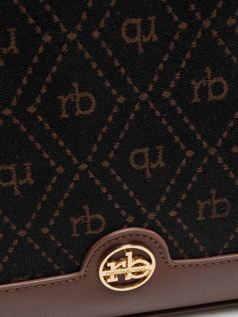 FRIDA Geanta de cumparaturi din material jacquard ciocolată - Genți femei