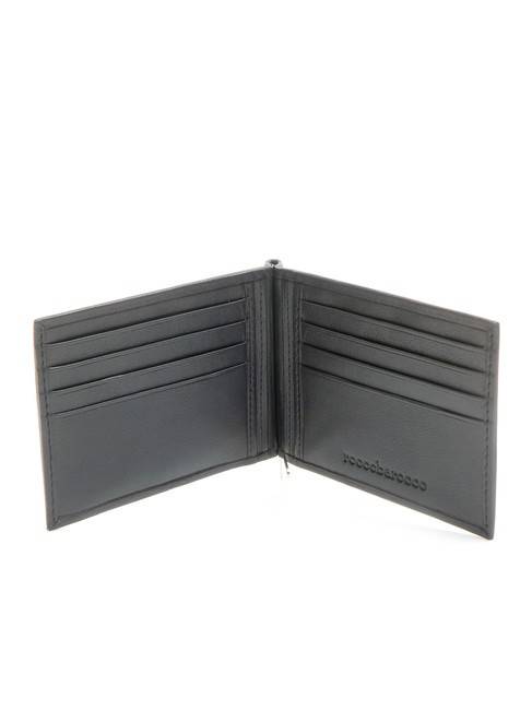 ROUND Portofel din piele cu fermoar albastru - Portofele bărbați