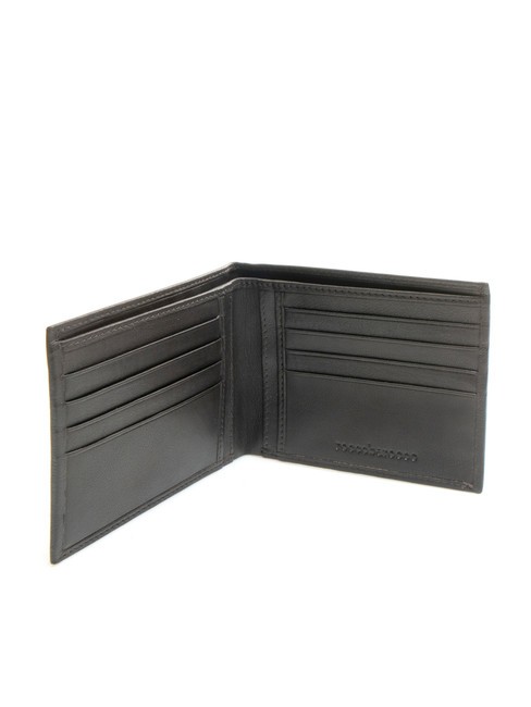 ROUND Portofel din piele de 8 cc maro inchis - Portofele bărbați