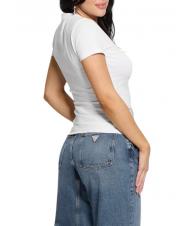 GUESS SS CN SHINY TRIANGLE  Tricou din bumbac alb purpuriu - tricou - 2