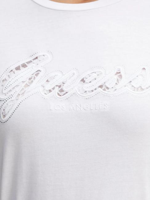 SS SCRIPT LACE LOGO EASY  Tricou din bumbac alb purpuriu - tricou