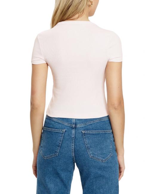 SS CN RIB LOGO Tricou cu maneca scurta roz cu cheie redusă - tricou