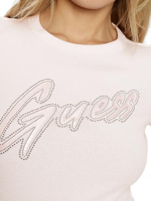 SS CN RIB LOGO Tricou cu maneca scurta roz cu cheie redusă - tricou