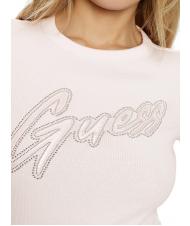 GUESS SS CN RIB LOGO Tricou cu maneca scurta roz cu cheie redusă - tricou - 3