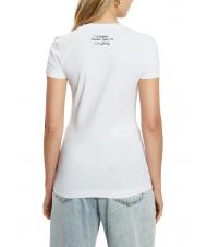 GUESS SS CN TRIANGLE FLOWER Tricou din bumbac alb purpuriu - tricou - 2