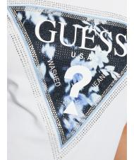 GUESS SS CN TRIANGLE FLOWER Tricou din bumbac alb purpuriu - tricou - 3