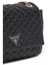GUESS ECO RIANEE Geanta convertibila matlasata BLACK - Genți femei - 3