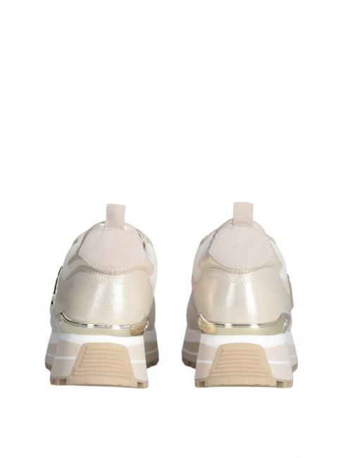 MAXI WONDER 01 Adidași cu platformă din piele și plasă fildeş - Pantofi femei