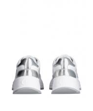 LIUJO EVA 02 Adidași din piele și lurex alb/argintiu - Pantofi femei - 6