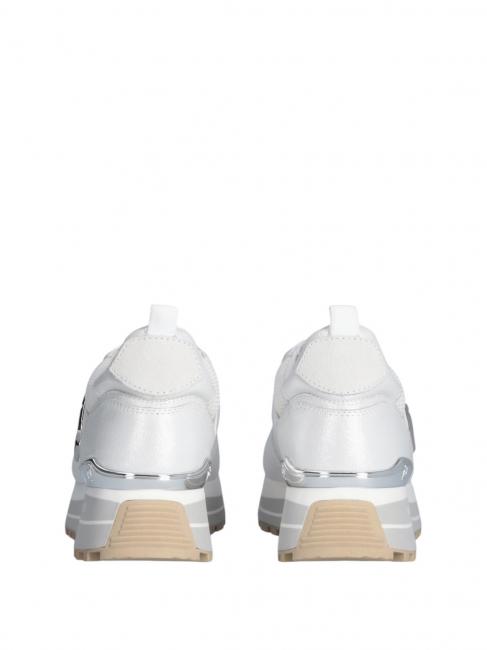 MAXI WONDER 01 Adidași cu platformă din piele și plasă alb - Pantofi femei