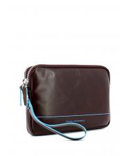PIQUADRO BLUE SQUARE Pochette din piele cu manseta MAHOGANY - Genți de umăr bărbați - 2