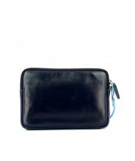 PIQUADRO BLUE SQUARE Pochette din piele cu manseta albastru - Genți de umăr bărbați - 3