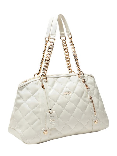 KATE Geantă matlasată cu mânere cu lanț cremă - Genți femei