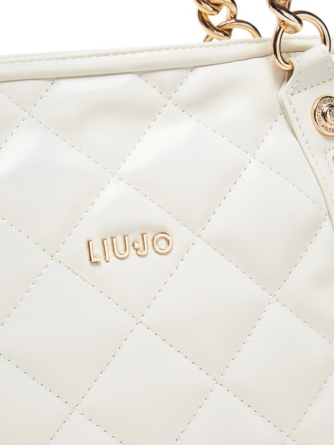 KATE Geantă matlasată cu mânere cu lanț cremă - Genți femei