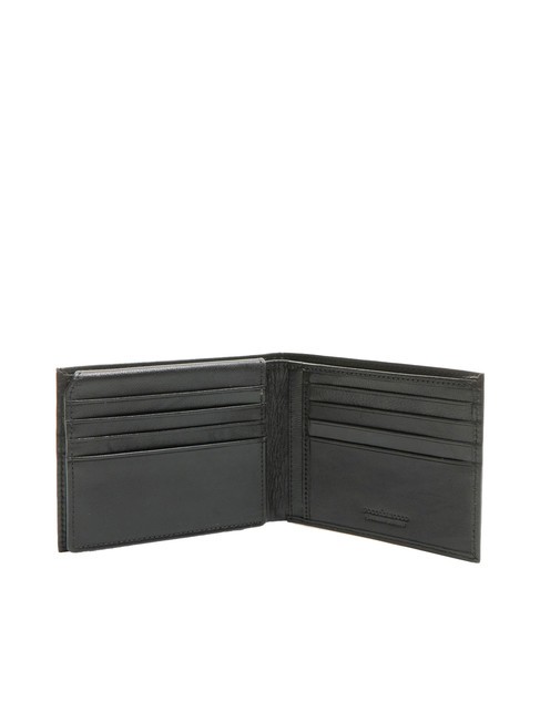 PLAIN Portofel din piele cu clapă negru - Portofele bărbați