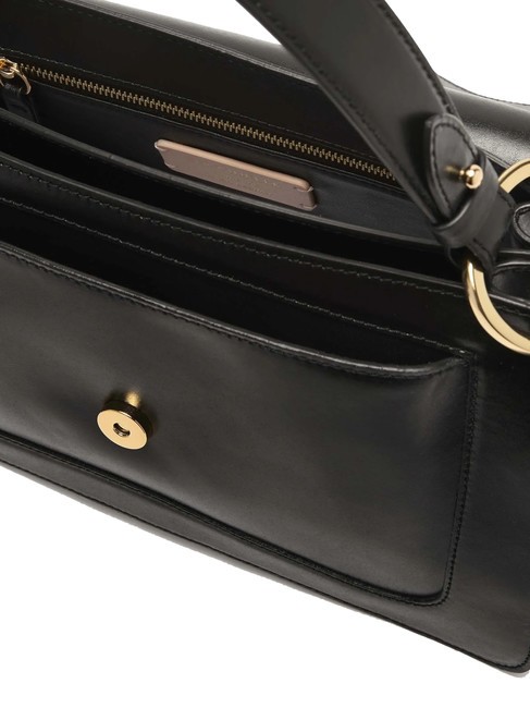 C-ME CALF COCKER Geanta servieta din piele cu bareta de umar negru - Genți femei