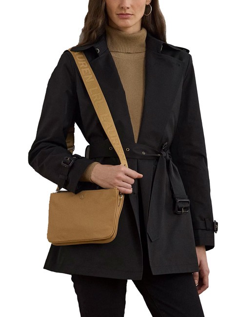 LANDYN Geantă de umăr plată din nailon kaki/kaki - Genți femei