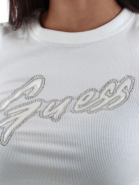 SS CN RIB LOGO Tricou cu maneca scurta alb purpuriu - tricou