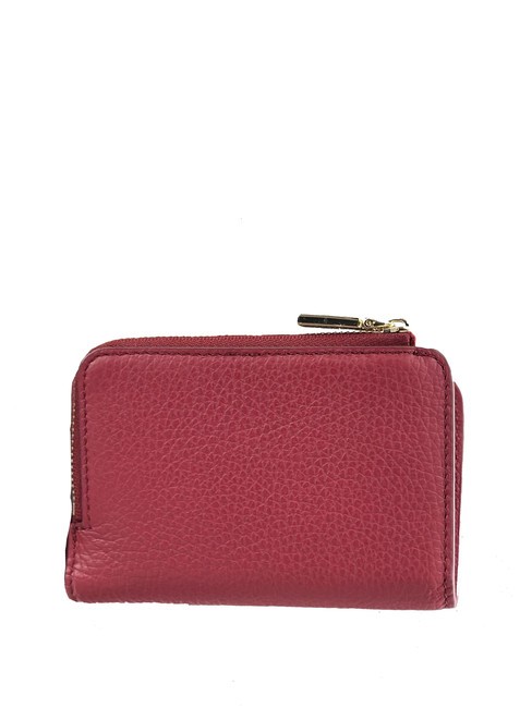 METALLIC SOFT Portofel mic din piele sangrie - Portofele femei