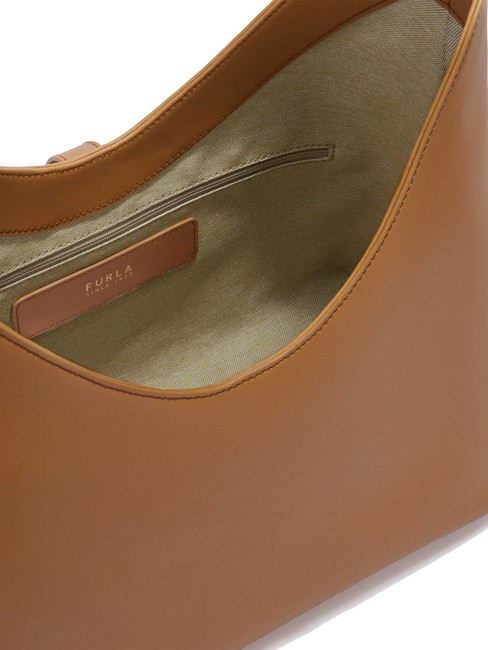 GOCCIA Geanta de umar din piele coniac - Genți femei