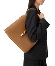 FURLA GOCCIA Geanta de umar din piele coniac - Genți femei - 6