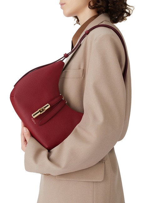 GOCCIA Geanta de umar din piele ciocanita CHERRY d - Genți femei