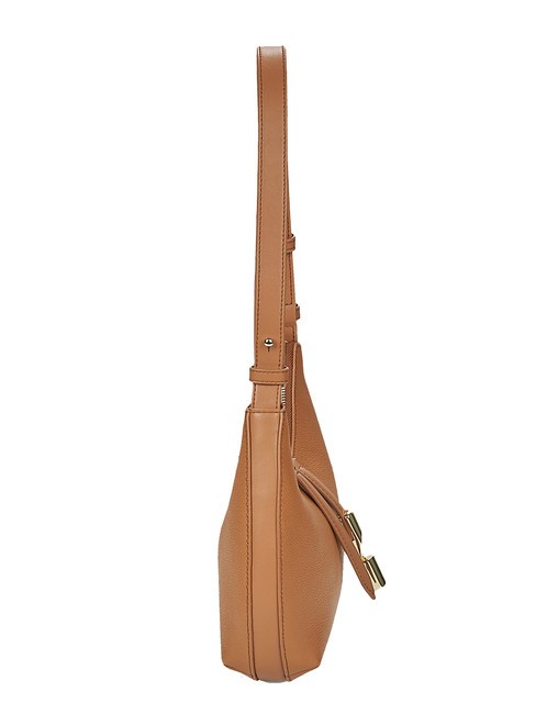 GOCCIA Geanta de umar din piele ciocanita coniac - Genți femei