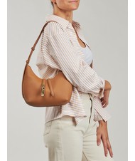 FURLA GOCCIA Geanta de umar din piele ciocanita coniac - Genți femei - 6