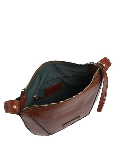 FEDORA Geanta de umar din piele cu clapa BROWN - Genți femei