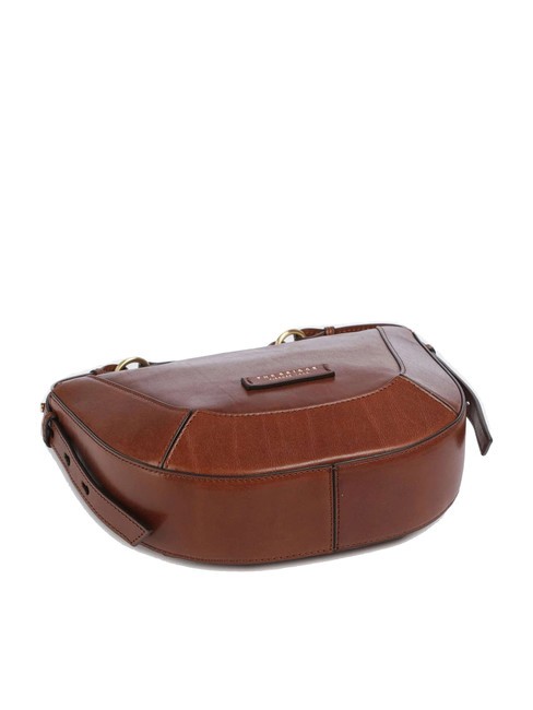 FEDORA Geanta de umar din piele cu clapa BROWN - Genți femei