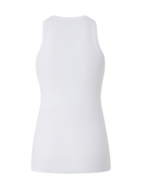 CALCOLATORE Top cu nervuri alb strălucitor - tricou