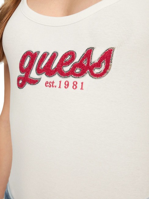 CHENILLE LOGO  Top din bumbac alb purpuriu - tricou