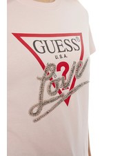 GUESS SS CN TRIANGLE LOVE Tricou din bumbac roz cu cheie redusă - tricou - 3