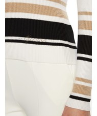 GUESS EVIE STRIPED  Cămașă cu dungi alb negru aur str - Pulovere pentru femei - 3