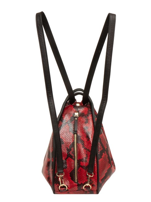 TRIO Geanta rucsac din piele St python piton roșu - Genți femei
