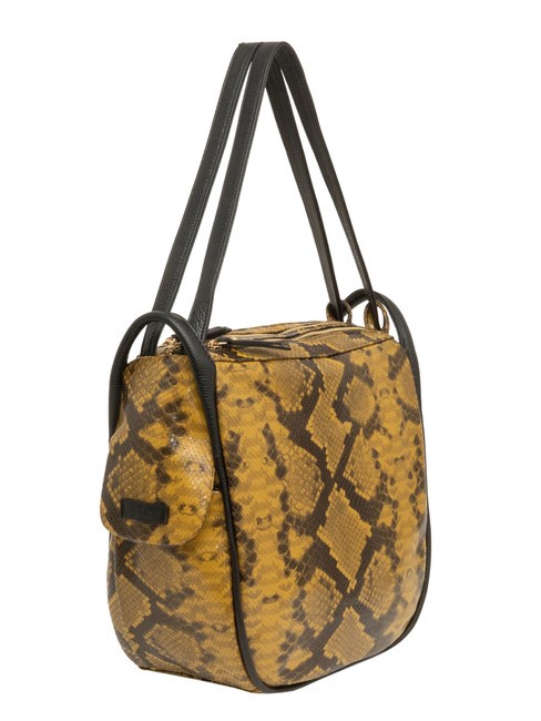 TRIO Geanta rucsac din piele St python piton maro - Genți femei
