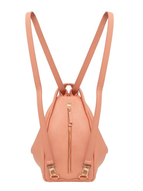 TRIO  Rucsac din piele ciocanita roz antic - Genți femei