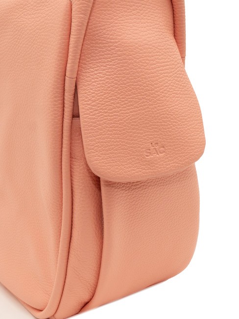 TRIO  Rucsac din piele ciocanita roz antic - Genți femei