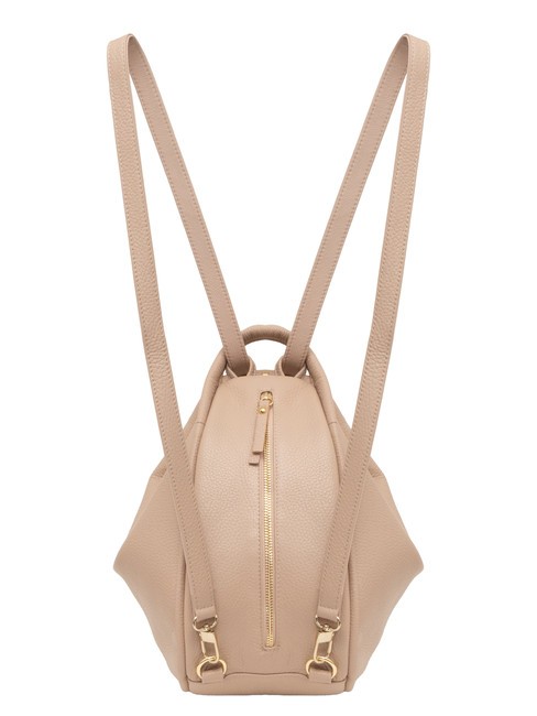 TRIO  Rucsac din piele ciocanita trandafir - Genți femei