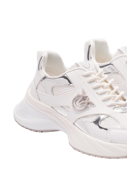 ARIEL Adidași cu detalii în oglindă alb/argintiu - Pantofi femei