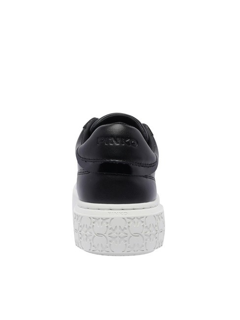 YOKO Adidași cu platformă din piele limuzină neagră - Pantofi femei