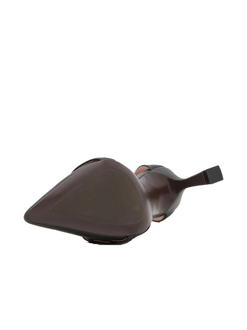 FERNANDA Pompe din piele cu bretele negru - Pantofi femei