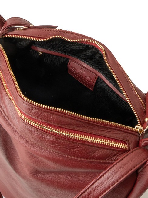 TRIO Rucsac din piele Nappa Burgundia - Genți femei